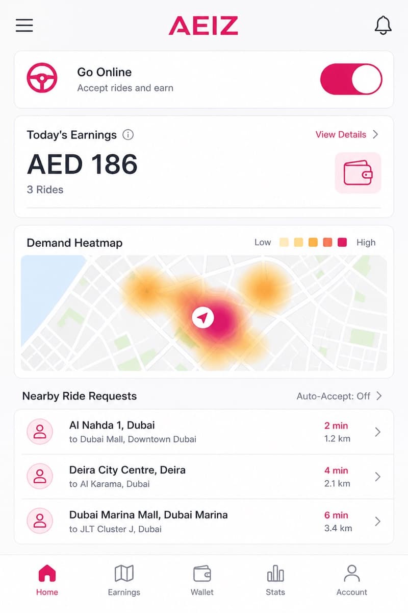 Driver app dummy screen